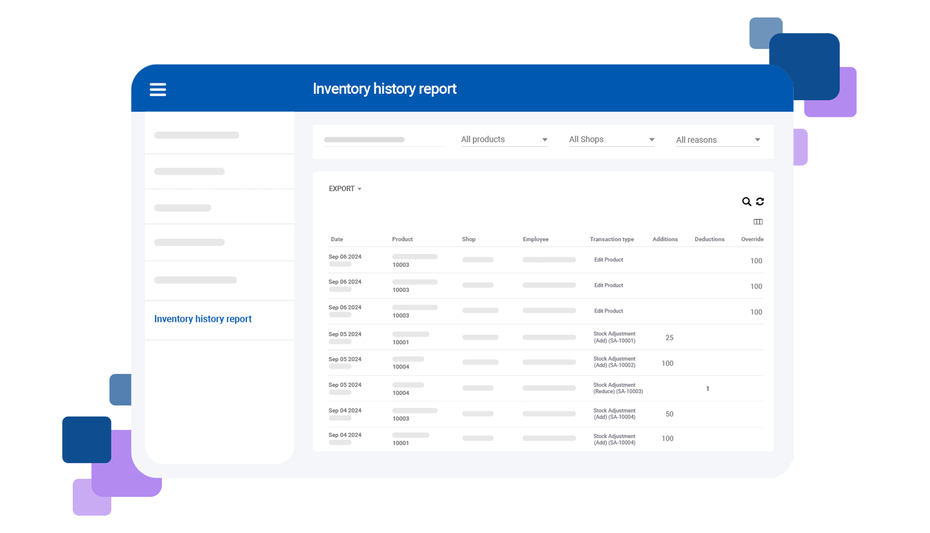 Inventory Movement History 